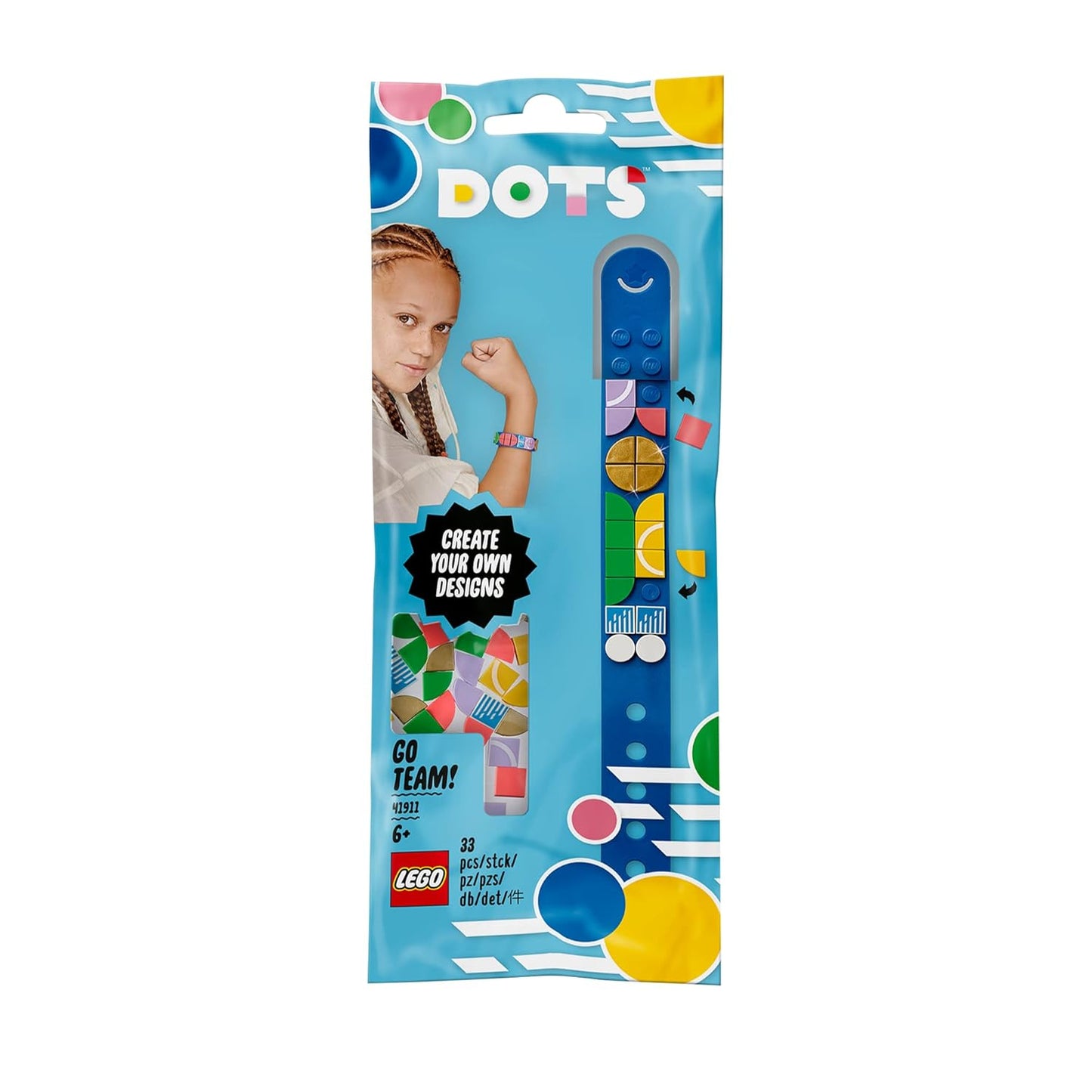 LEGO Building Block Dots Go Team! Bracelet 41911 Kit,Multicolor