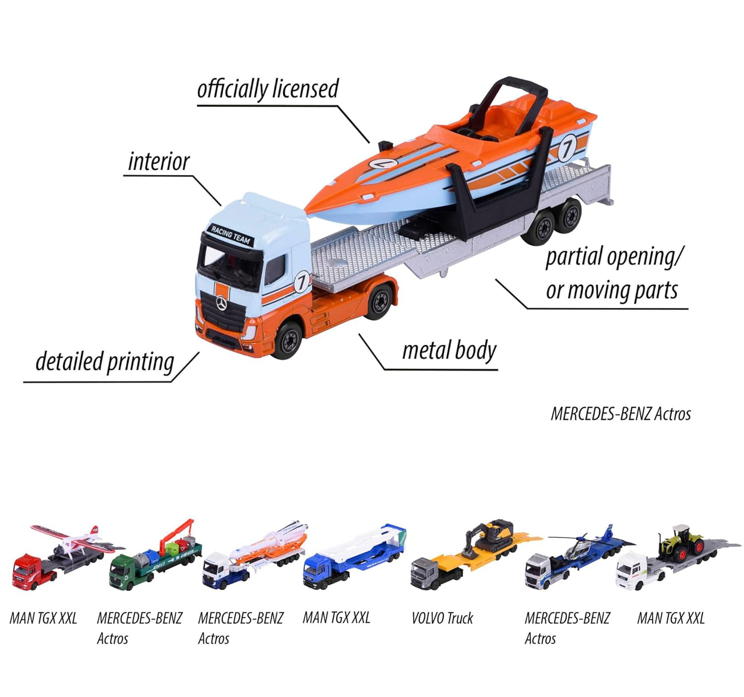 Majorette Transporter Trucks Single Pack – Multicolor Die-Cast Vehicle Set