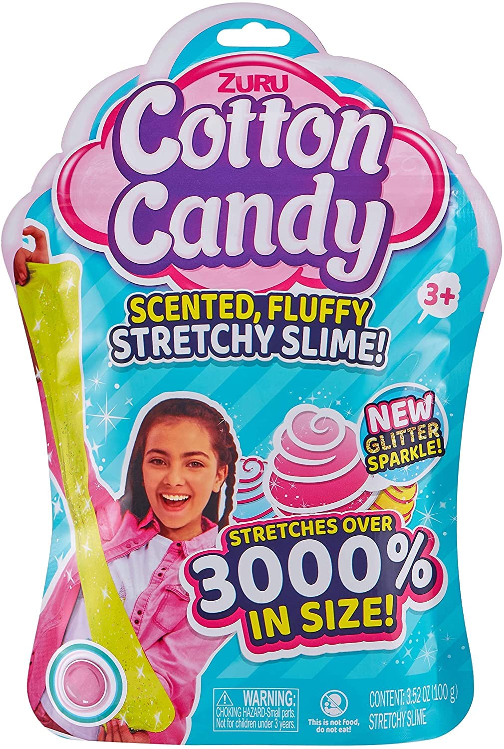 ZURU Oosh Bubble Gum Scented Fluffy, Soft and Stretchy Slime, Non-Stick Cotton Candy Slime for Kids - Assorted