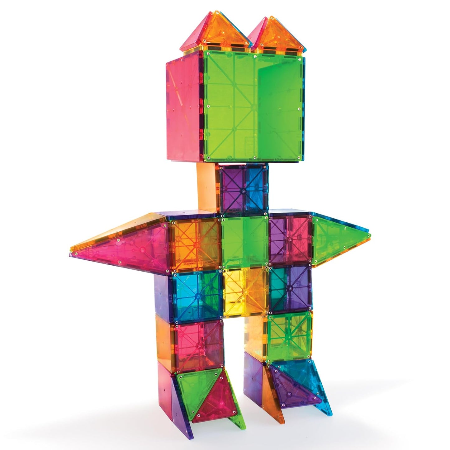 agna-Tiles Magnetic Building Toys,Clear Colors Set,Multi Color (100 Pieces)