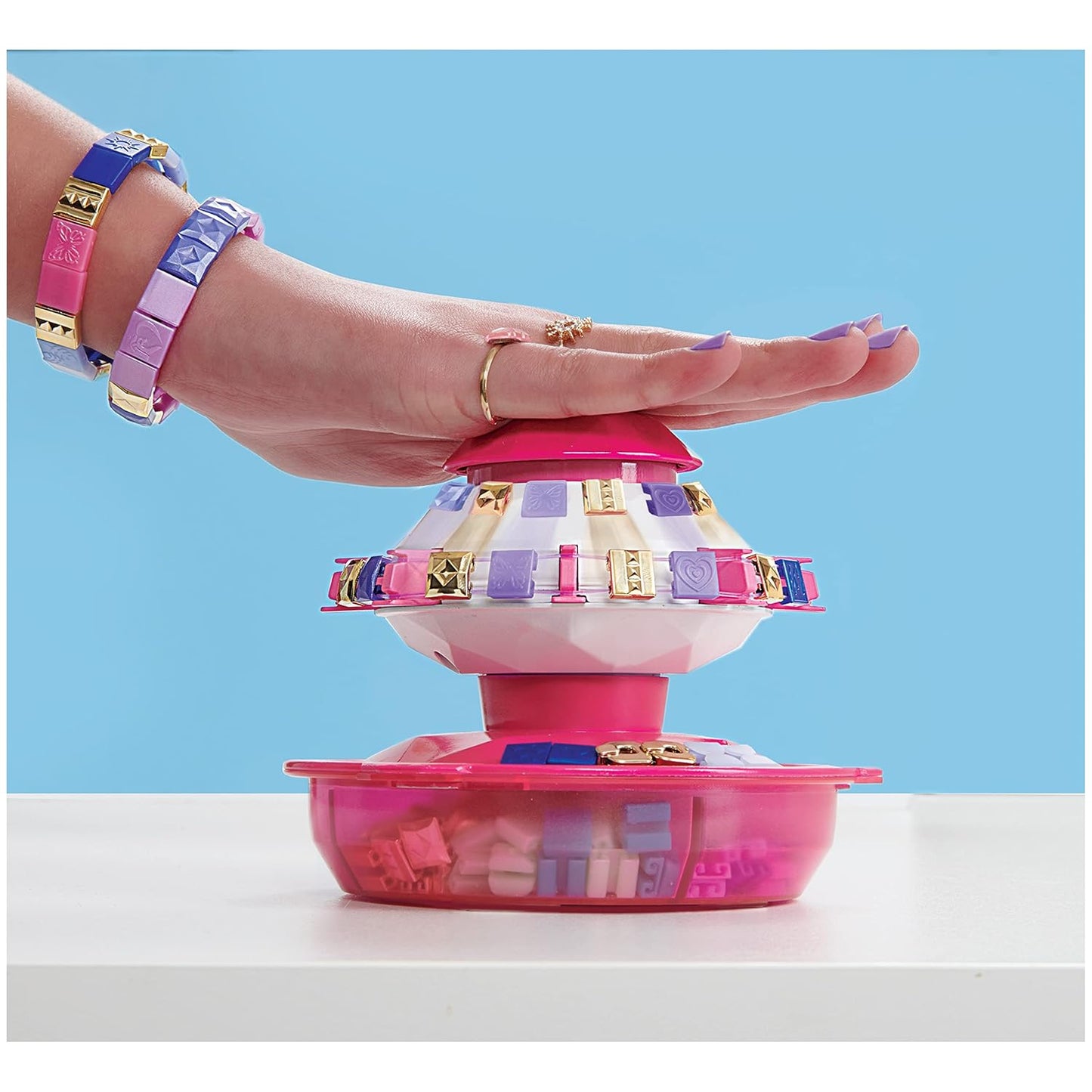 Cool Maker - POPSTYLE Bracelet Maker - Friendship Bracelet Making Kit - 1 Machine with Storage, 170 Beads and 22 Reusable Elastic Bands