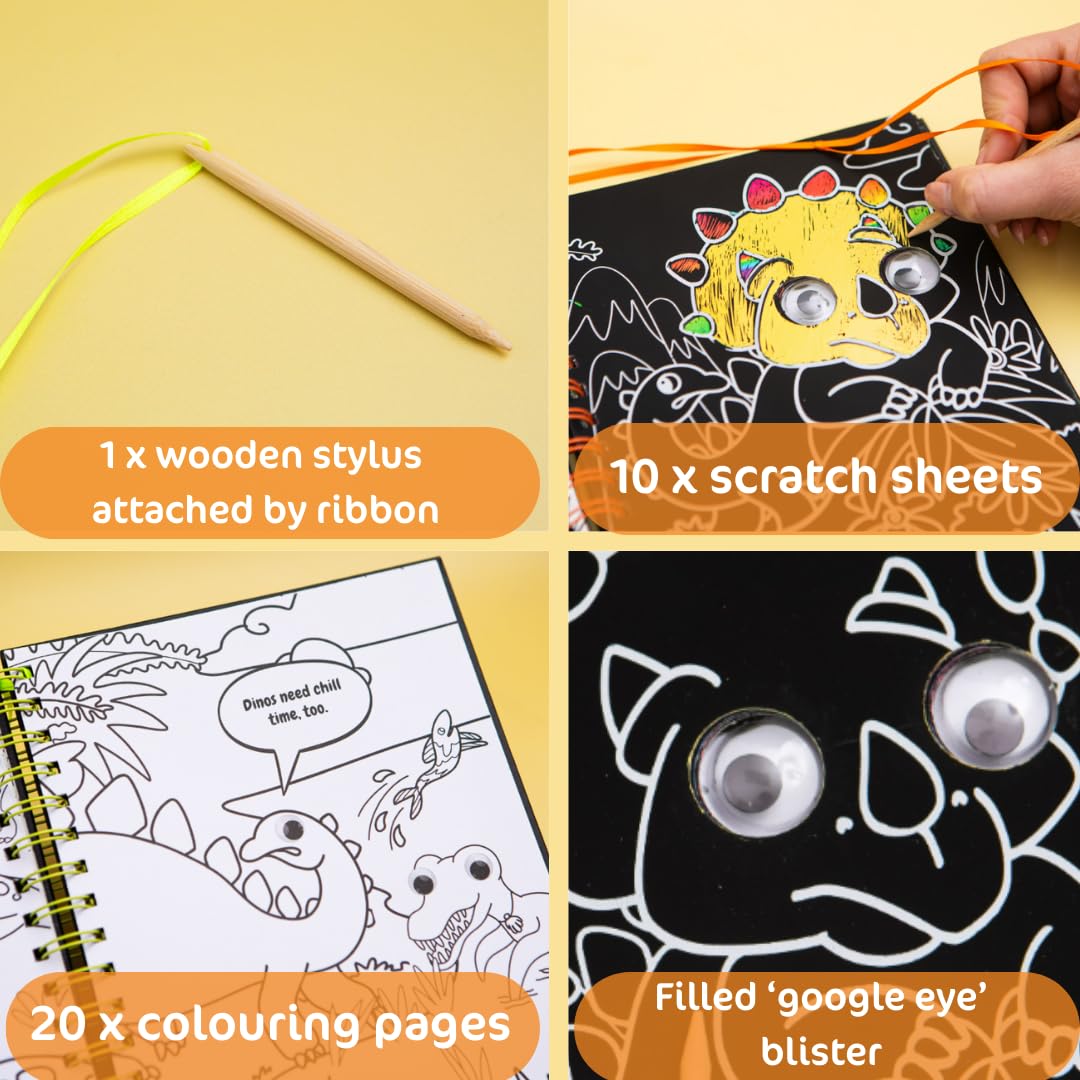 Scratch Art Friends: Dinosaurs by Bookoli