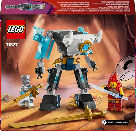 LEGO NINJAGO Zane’s Battle Suit Mech - Ninja Toy with 3 Minifigures - Dragons Rising Role-Play Set - Birthday Gift Idea for 6 Plus Year Old Boys & Girls 71827