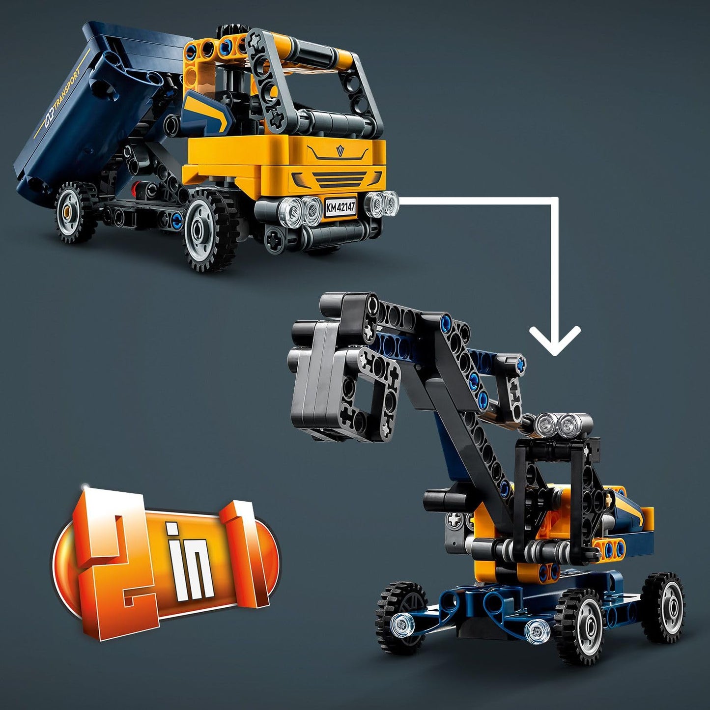 LEGO Technic Dump Truck 42147 Building Toy Set (177 Pcs),Multicolor