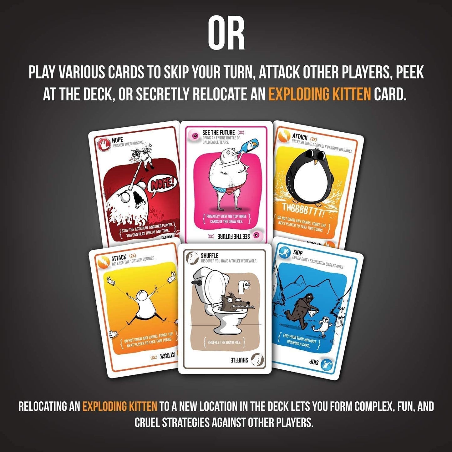 Exploding Kittens Black Card Board Game