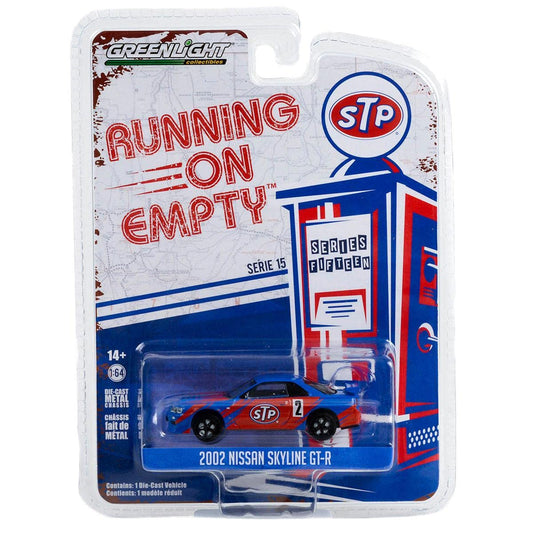 Greenlight Running on Empty – 2002 Nissan Skyline GT-R (R34) 1:64 Scale Die-Cast Car