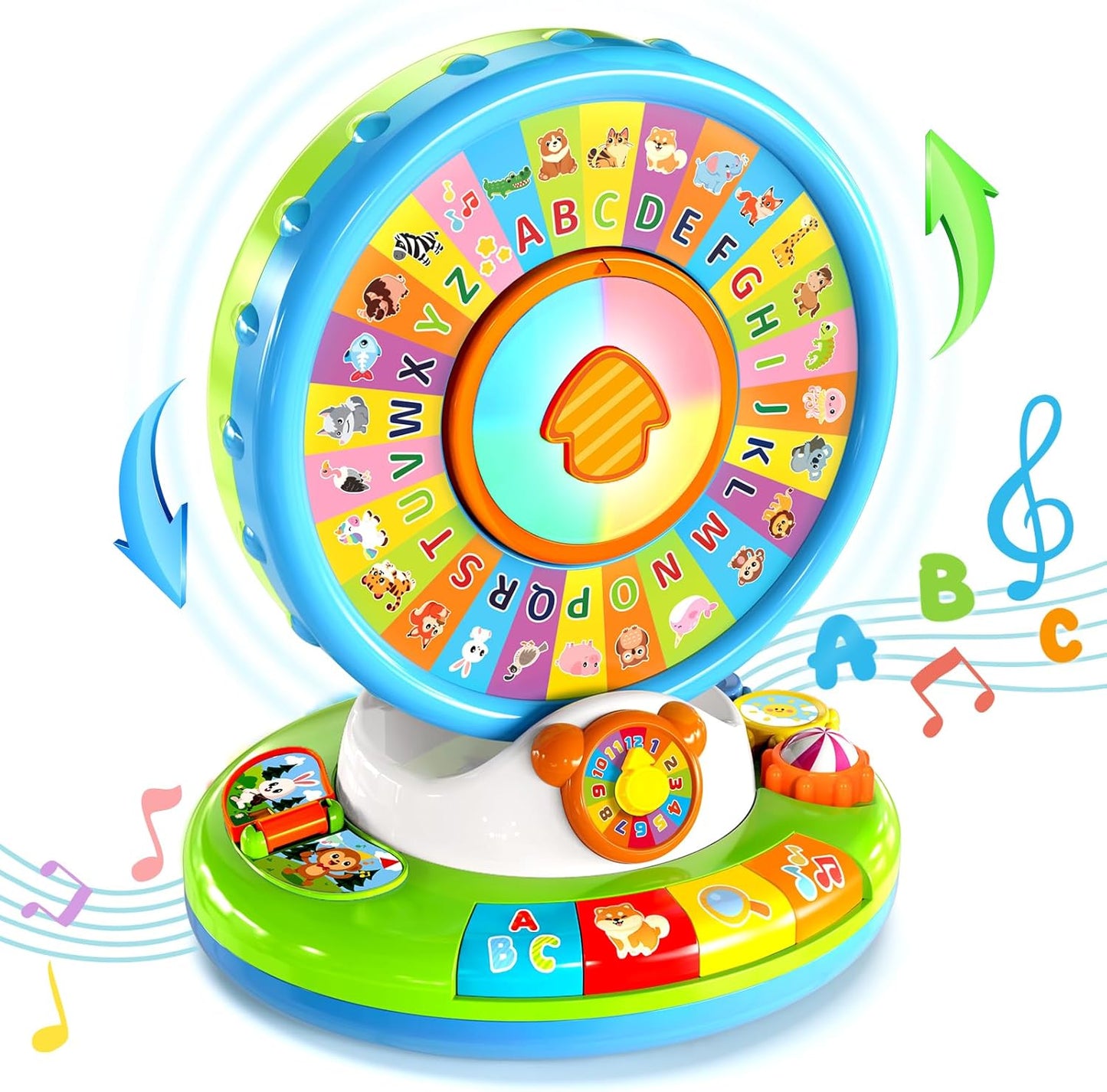 Musical Spin & Sing Alphabet Zoo Infant Toys– Interactive Learning Toy for Toddlers Ages 6–18 Months | Educational Gift for Baby Boys & Girls (1–3 Years)