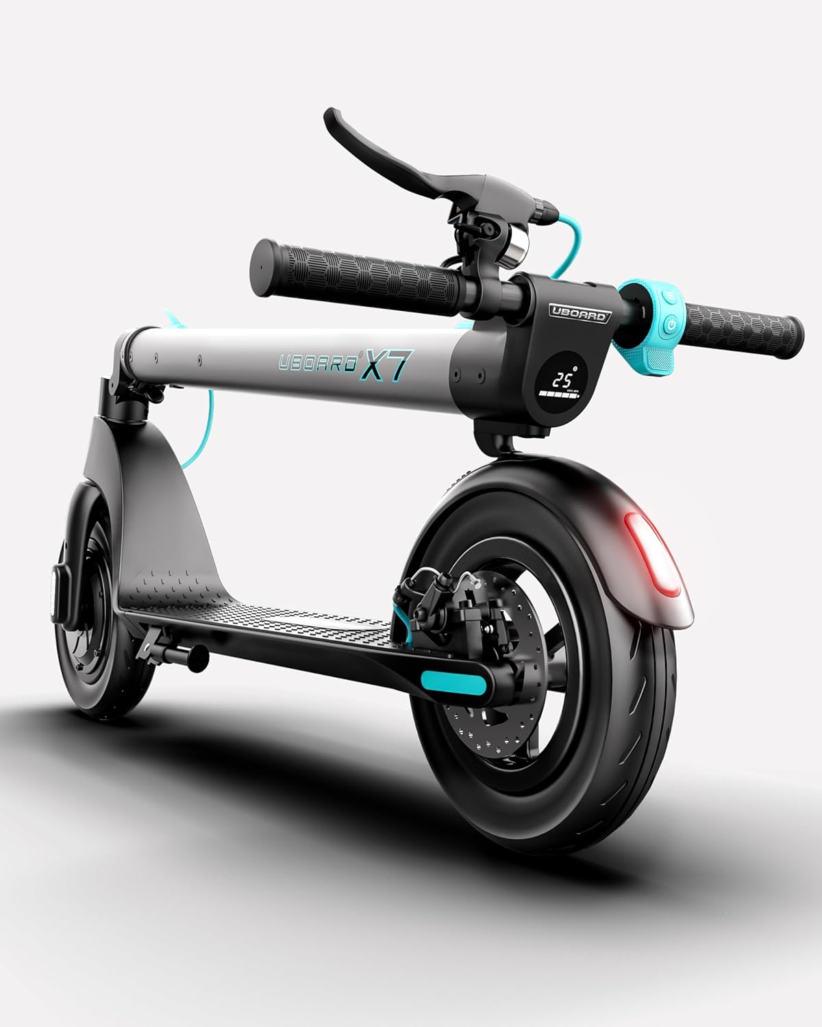 UBOARD X7 Electric Scooter – 25Km Range, Foldable, Lightweight Ride for Adults (Silver)