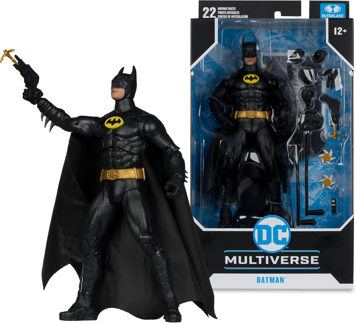 McFarlane Toys – DC Multiverse Batman (1989 Movie) 7" Action Figure – 22 Points of Articulation, Accessories Included