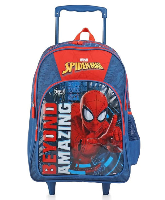 STRIDERS Spider-man 16 Inch Trolley School Bag for Kids Stylish, Easy to Carry Backpack for Boys Ages 6-8