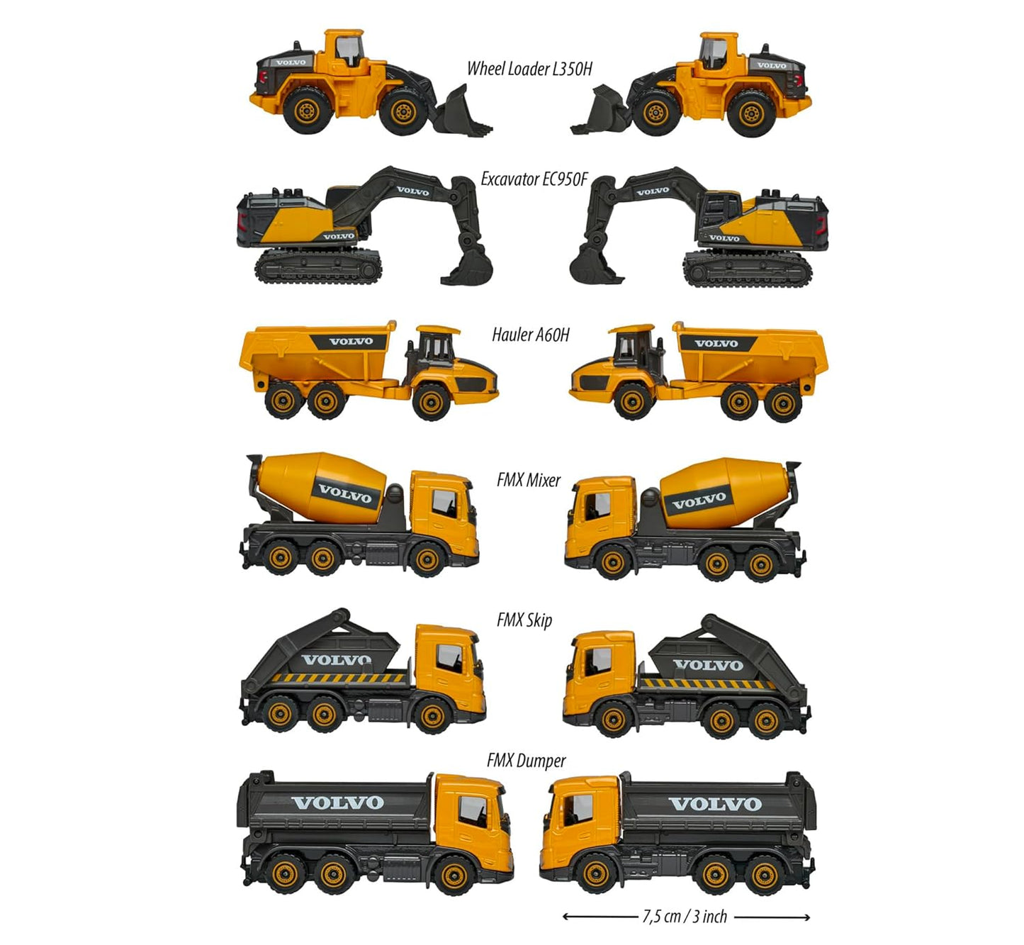 Majorette Volvo Construction Series – Single Pack Die-Cast Vehicle Playset