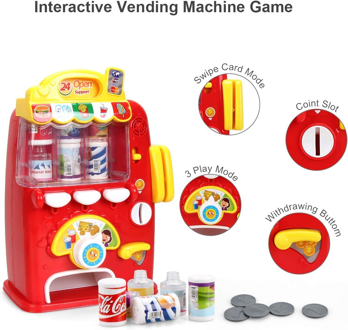 Baby Musical Vending Machine Set, Electronic Drink Machine, Educational Learning Toy