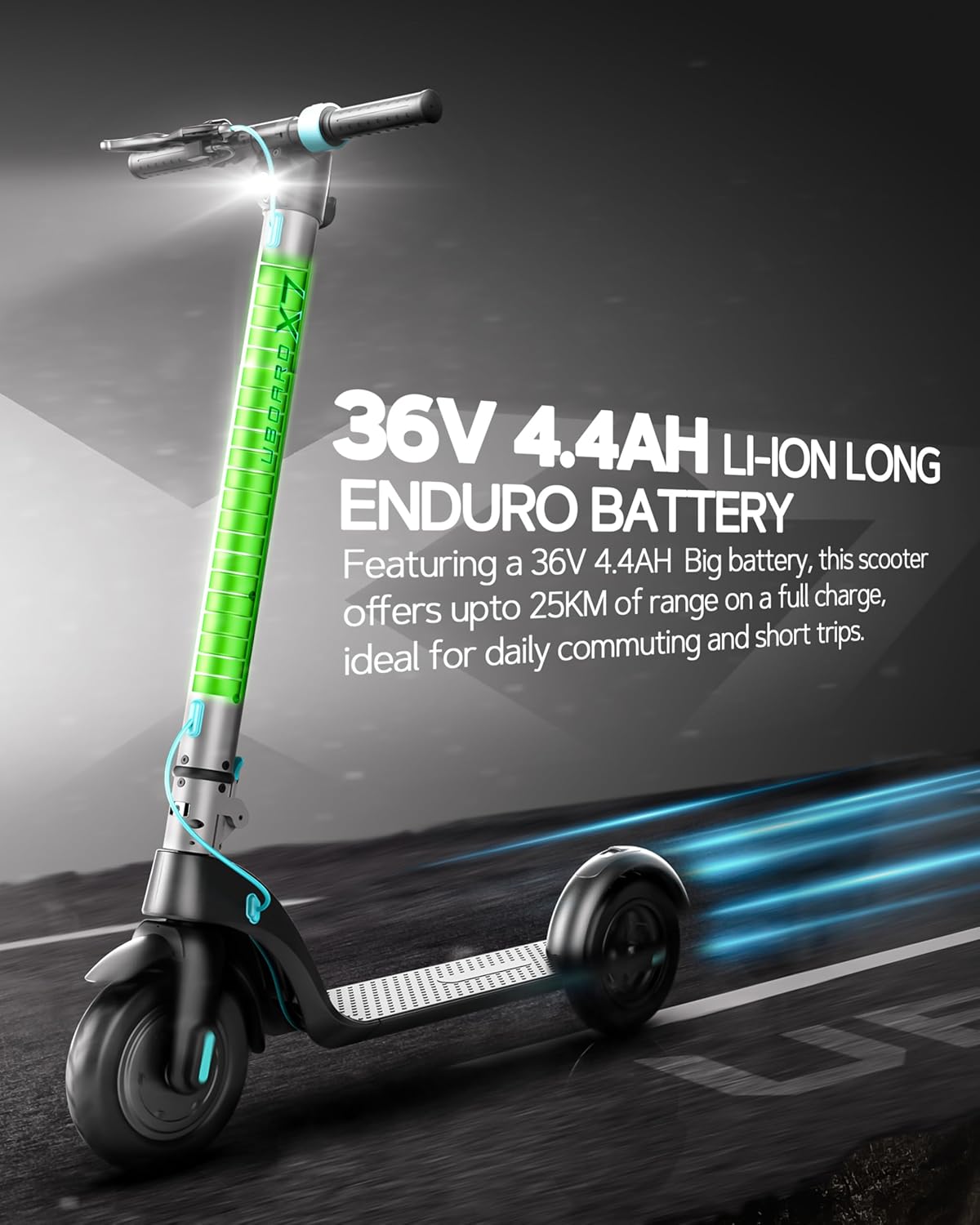 UBOARD X7 Electric Scooter – 25Km Range, Foldable, Lightweight Ride for Adults (Silver)