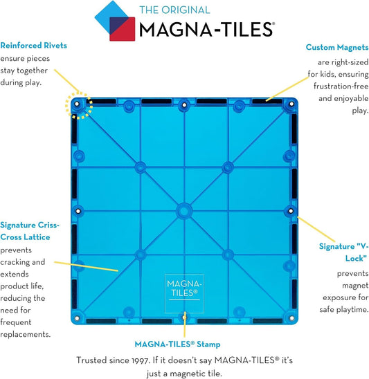 agna-Tiles Magnetic Building Toys,Clear Colors Set,Multi Color (100 Pieces)