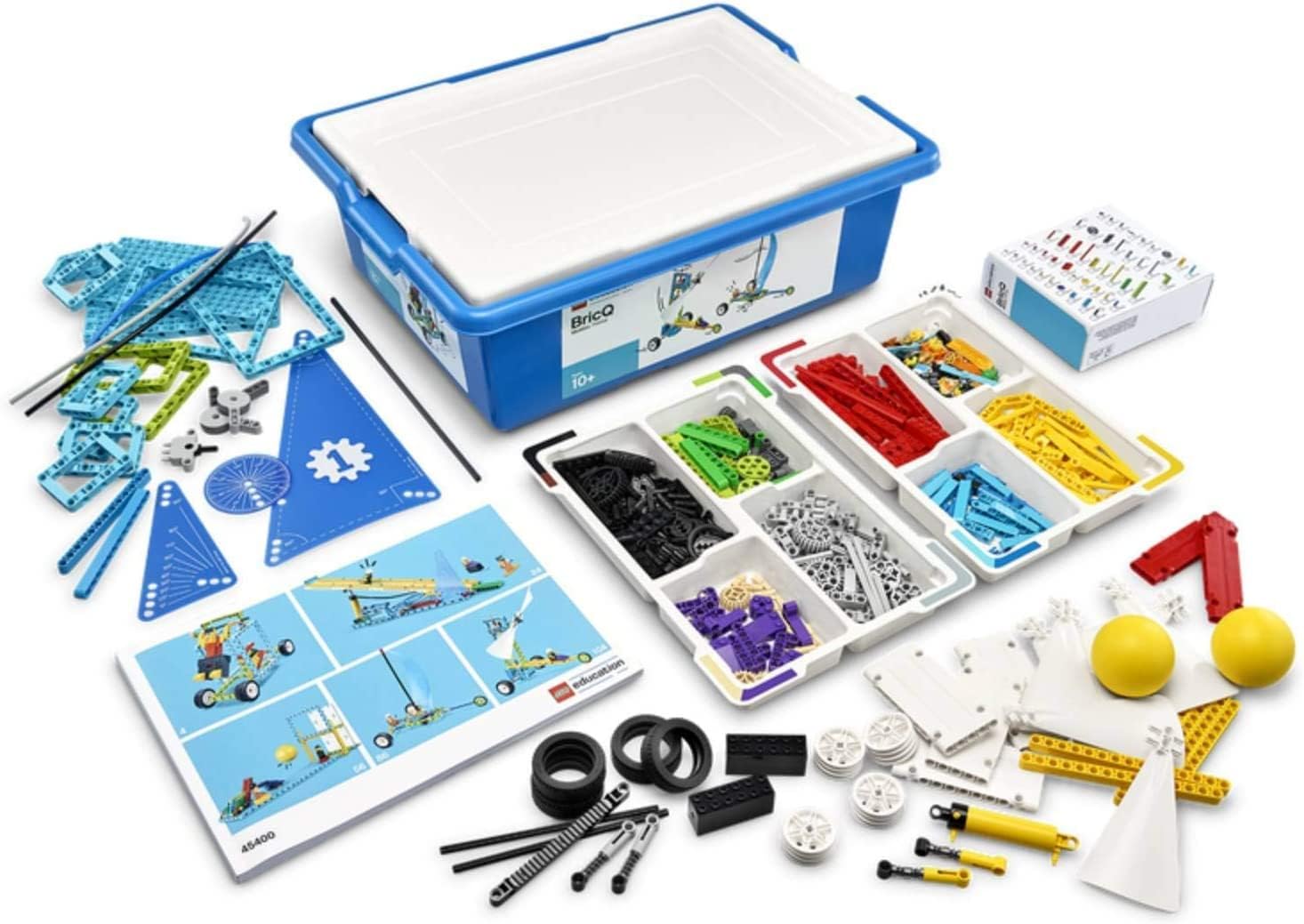 LEGO 45401 Education BricQ Motion Essential Set with 523 pieces, designed for educational use to explore motion, forces, and STEM concepts.
