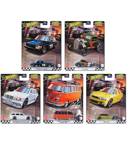 Hot Wheels Premium Boulevard 2024 Complete Set of 5 – 1:64 Die-Cast Cars Collection (GJT68-Z)