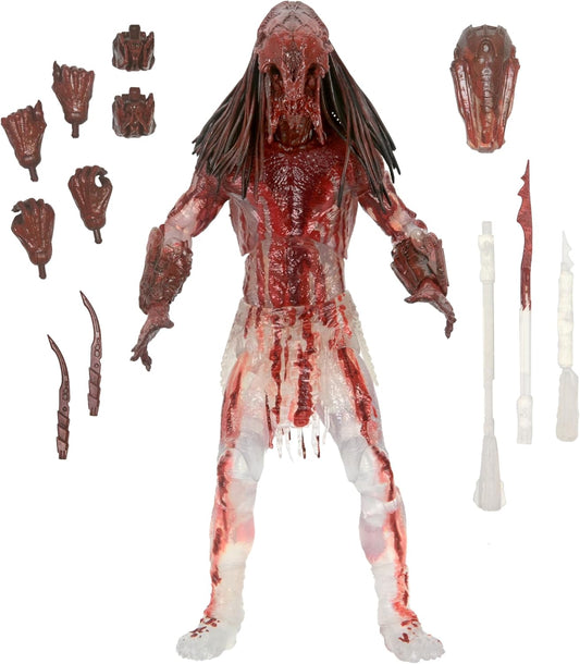 NECA Prey Ultimate Predator "Bear Blood" 7” action figure with detailed sculpt and accessories, inspired by the Prey movie.

