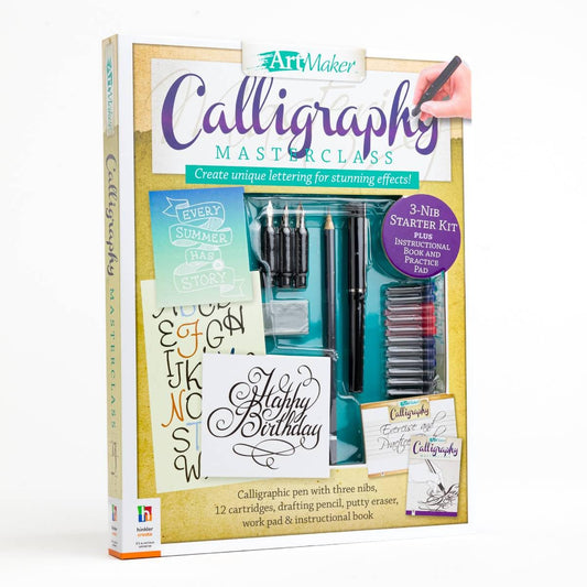 Hinkler Art Maker Calligraphy Masterclass Kit,Ink Color: Black
