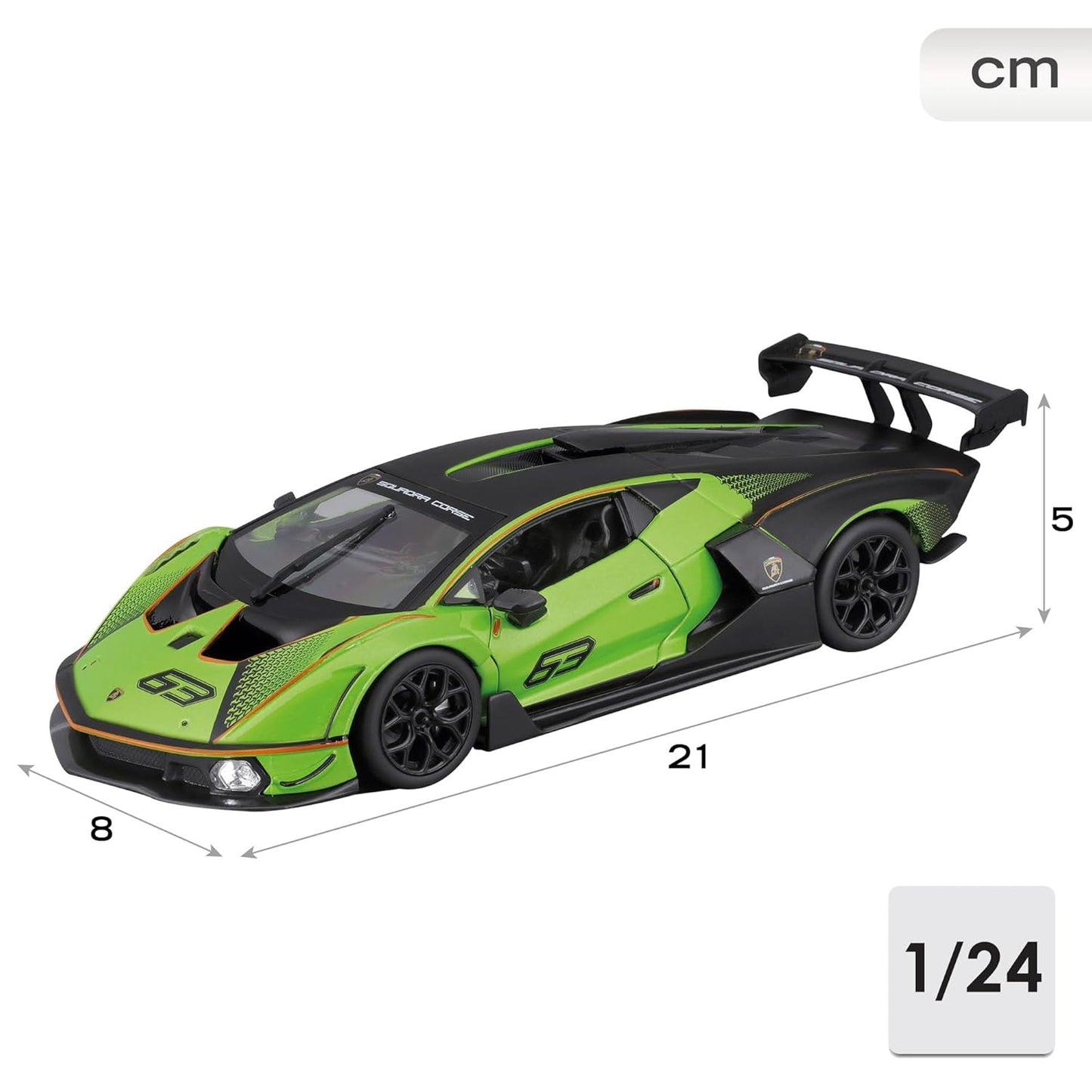Bburago 18-28017 Lamborghini Essenza SCV12 1:24 Scale Model car, Green/Black