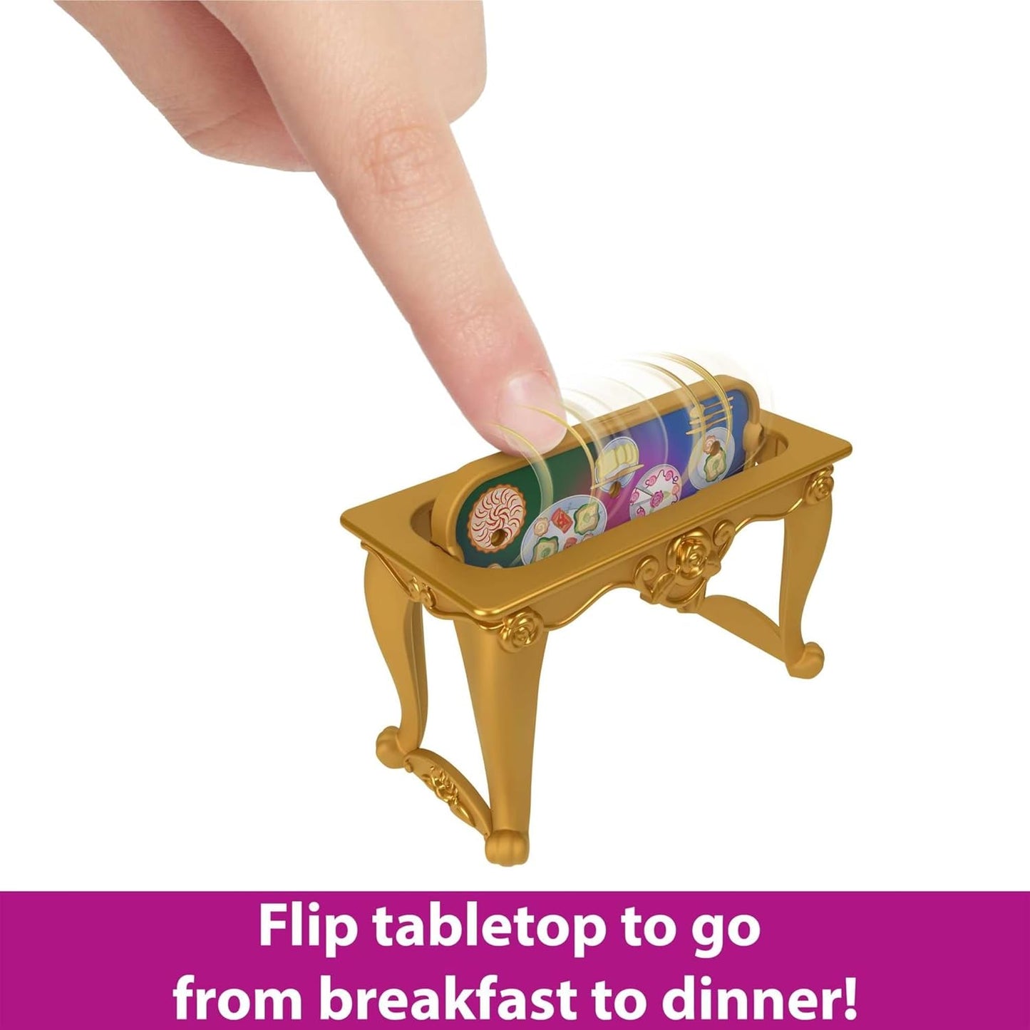 Mattel Disney Princess Toys, Belle Stackable Castle Doll House Playset with Small Doll and 9 Pieces, Inspired by The Disney Movie, Kids Travel Toys