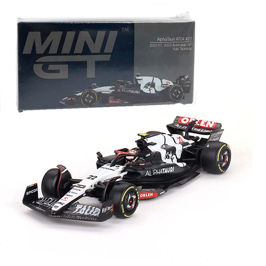 Mini GT 1/64 AlphaTauri AT04 #22 Yuki Tsunoda – 2023 F1 Australian GP Diecast Scale Model Car