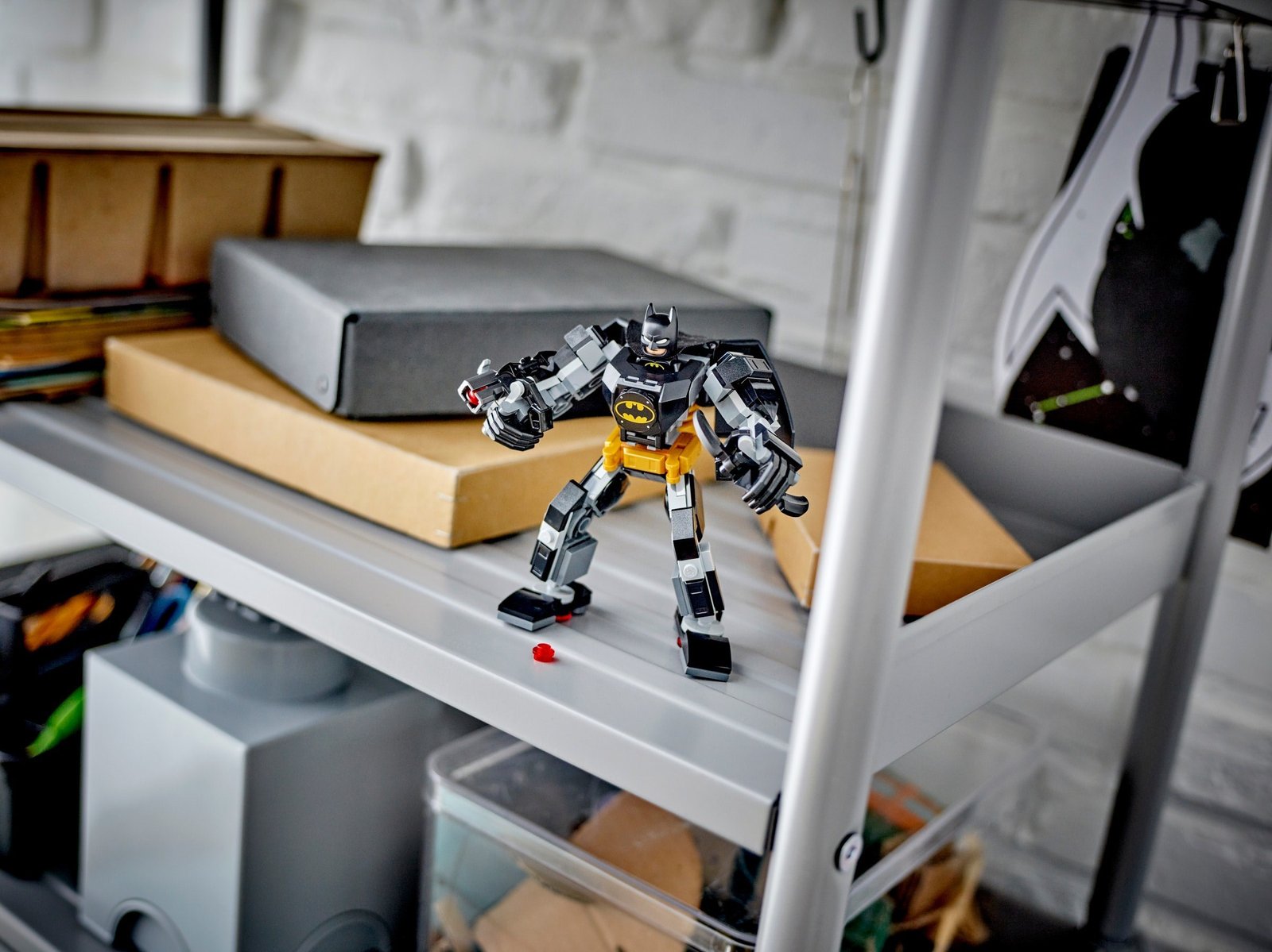 LEGO 76270 Batman Mech Armor set featuring a detailed mech and Batman mini-figure for superhero action and creative play.

