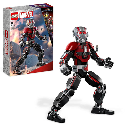 LEGO Marvel Ant-Man Construction Figure 76256 set with 289 pieces, featuring a fully articulated Ant-Man figure and The Wasp microfigure for dynamic play.
