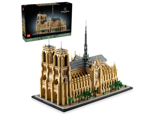 LEGO Architecture Notre-Dame de Paris (21061) collectible model with intricate architectural details, ideal for history and art enthusiasts.
