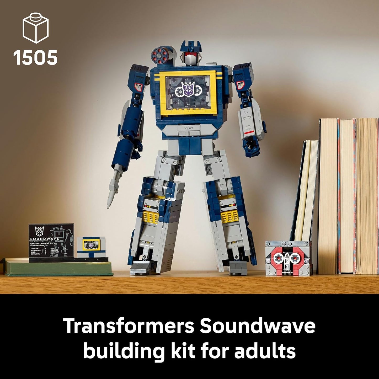 LEGO Icons 10358 Transformers: Soundwave Building Set – 1505 Pieces, Transforming Robot & Cassette Player Model 1505 Piece