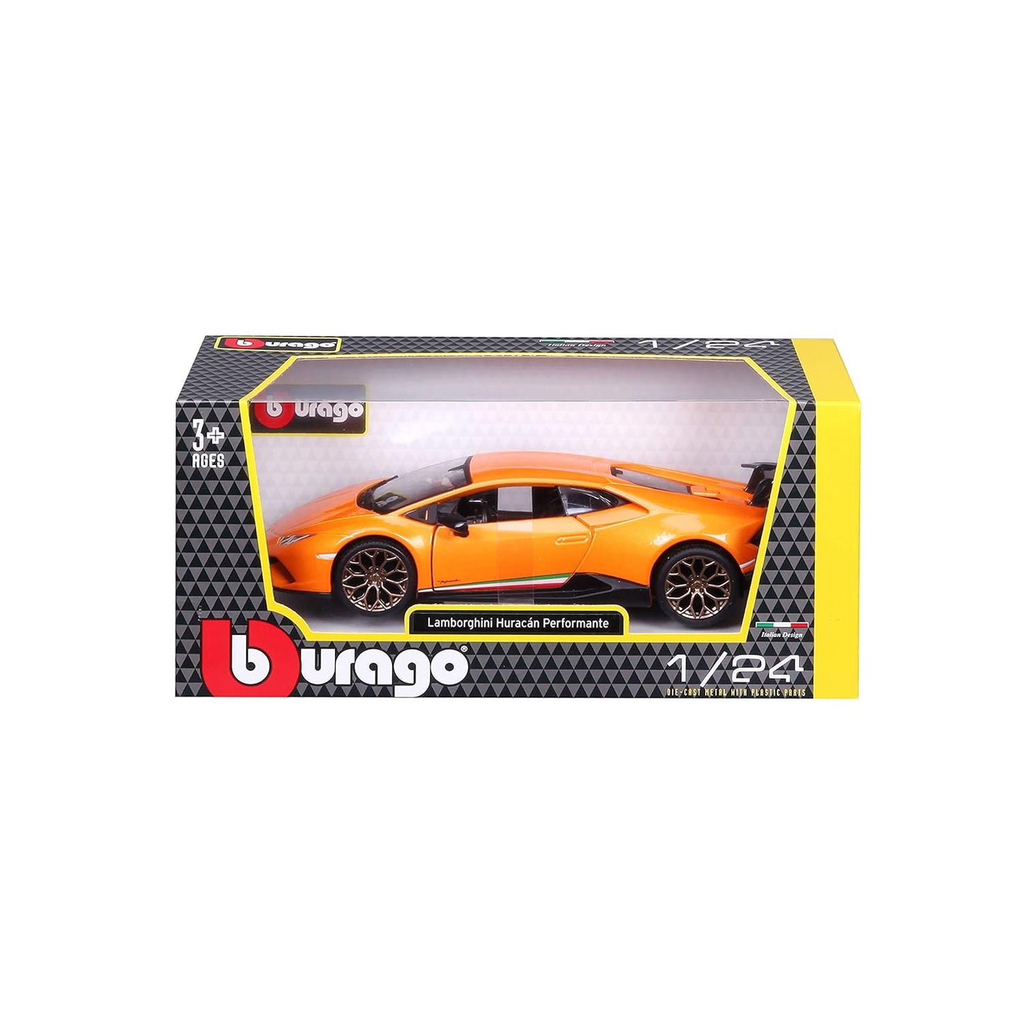 Bburago Lamborghini Huracan Performante, Die Cast, 1: 24 Scale (Metallic Orange)