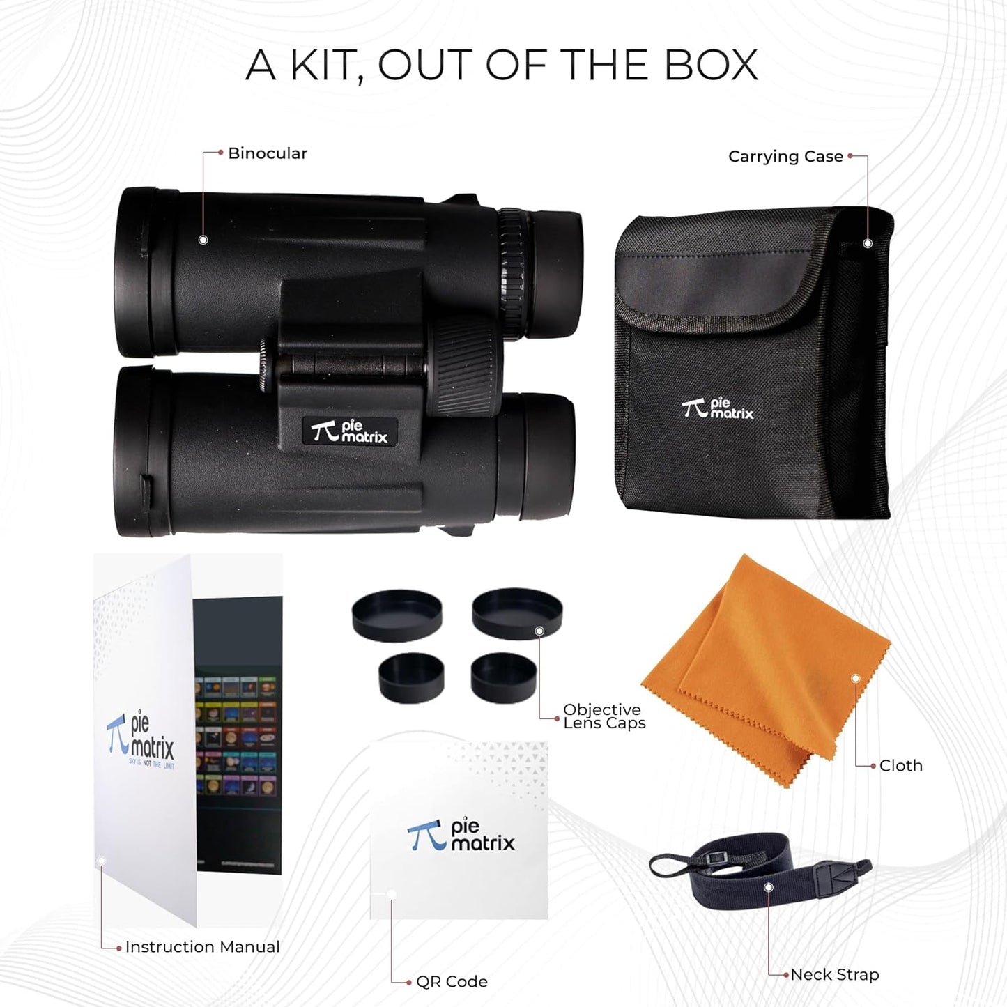 Pie Matrix Swift S10 10X42 Real Binoculars Field View 119 m/1000 m
