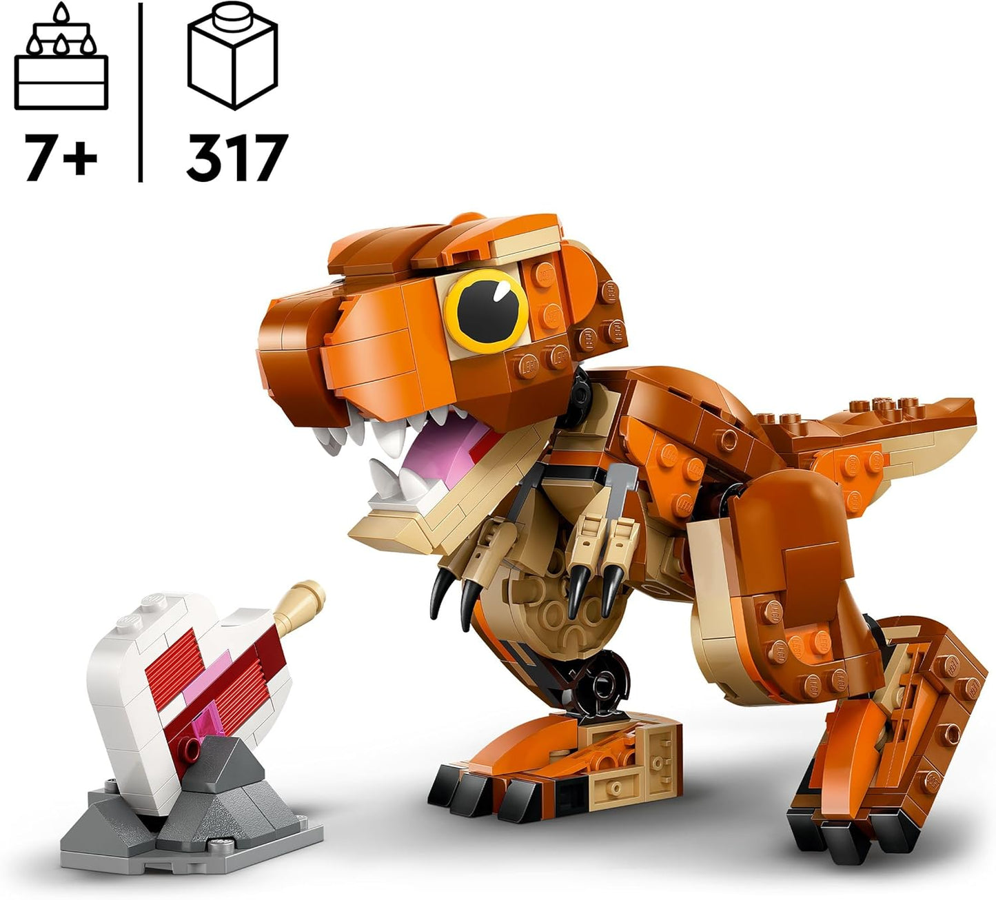 LEGO Jurassic World Little Eatie: T. Rex Figure - Dinosaur Toy for 7+ Year Old Boys & Girls, with Movable Jaws, Head & Tail - Dino Gift for Kids 76967