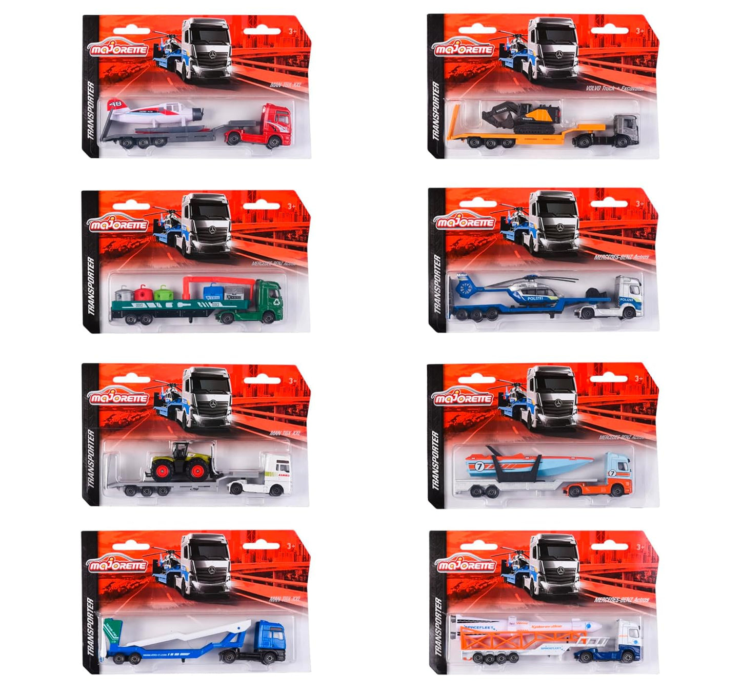 Majorette Transporter Trucks Single Pack – Multicolor Die-Cast Vehicle Set