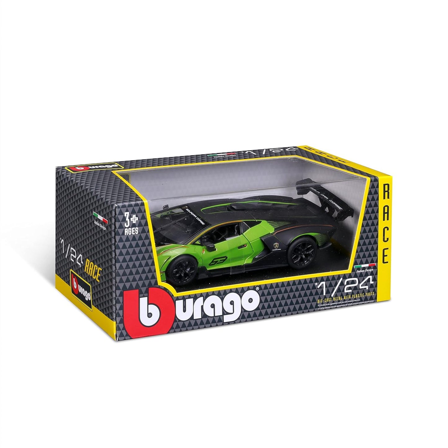 Bburago 18-28017 Lamborghini Essenza SCV12 1:24 Scale Model car, Green/Black