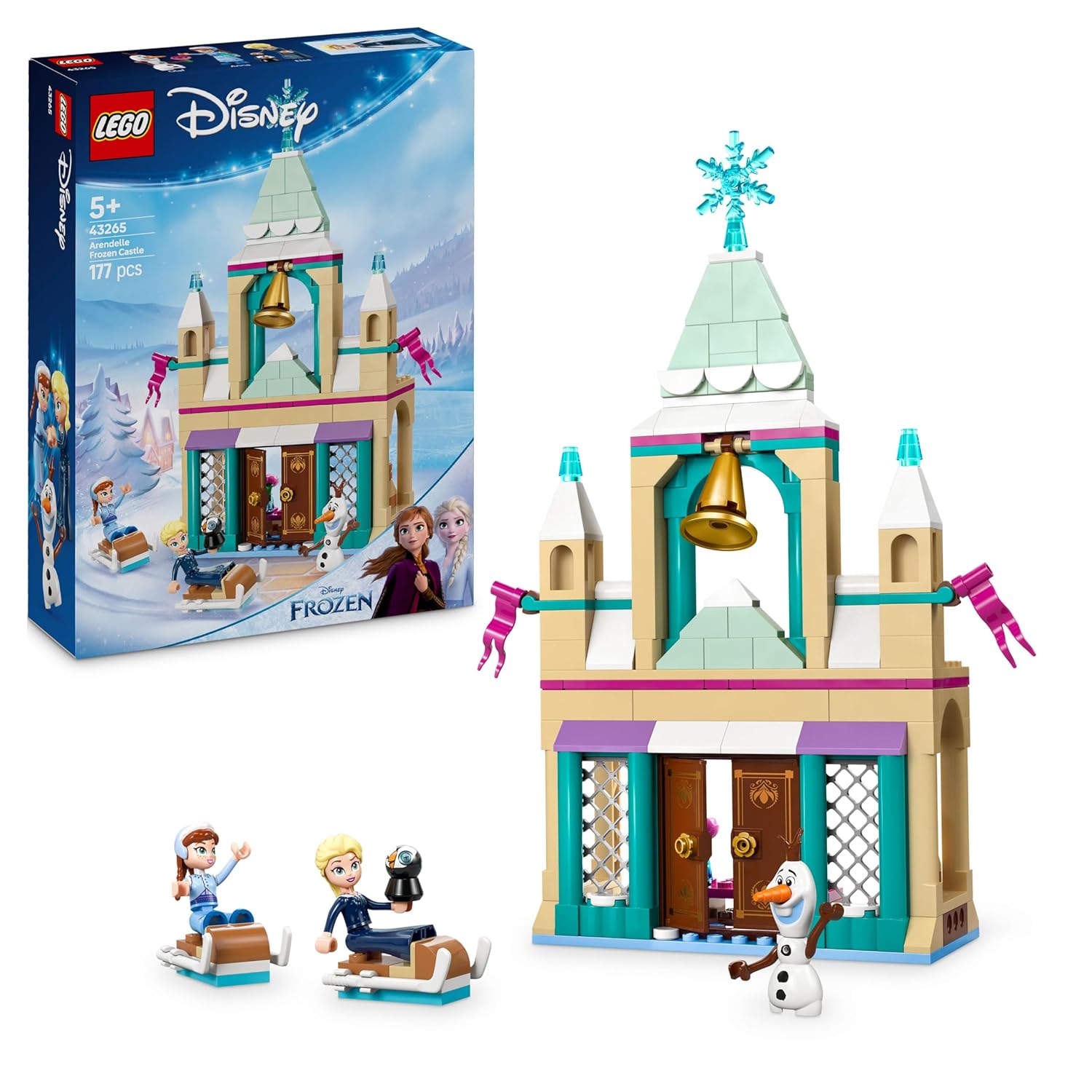 LEGO Disney Frozen Arendelle Frozen Castle 43265, a magical playset with intricate details, perfect for imaginative play by kids aged 5+