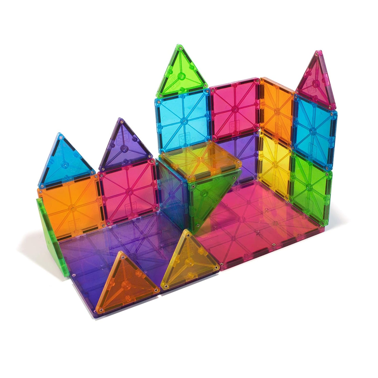 Magna-Tiles Magnetic Building Toys, Clear Colors Set (32 Pieces)