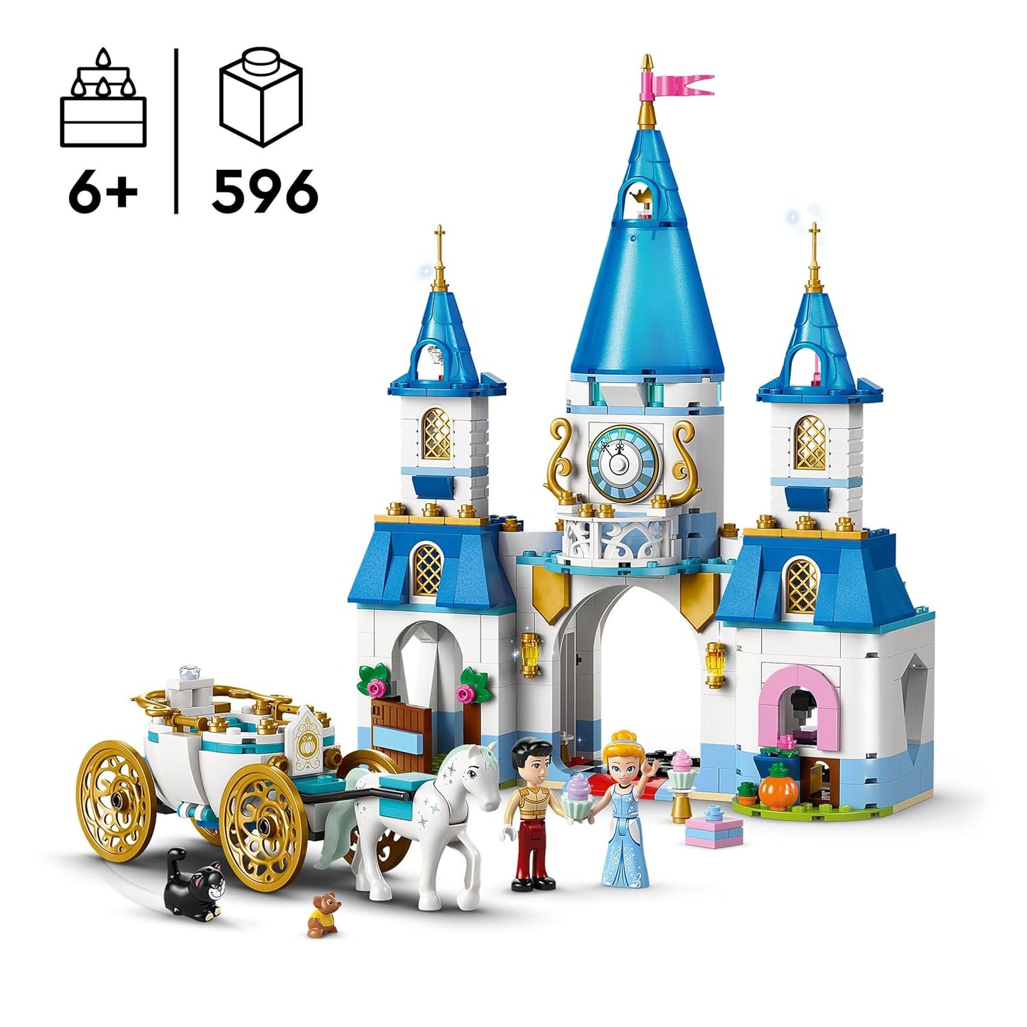 LEGO ǀ Disney Princess Cinderella’s Castle & Horse Carriage Building Set 43275 Building Blocks Toys for 6+ Gift for Boys and Girls