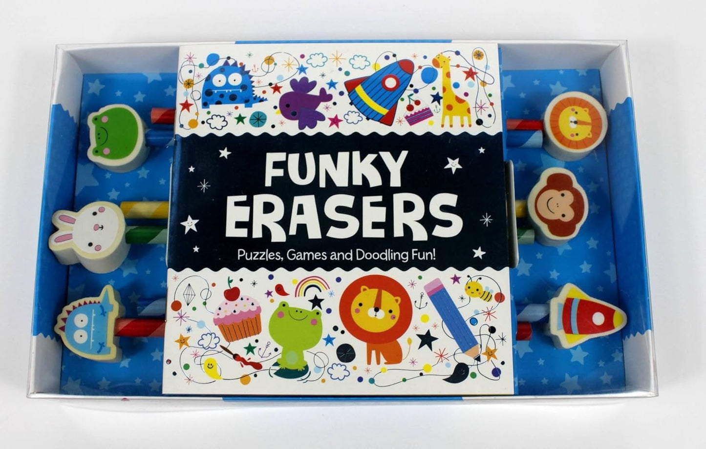 Pencil Toppers. Funky Erasers Puzzles, Games And Doodling Fun!