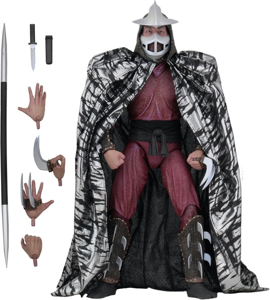 NECA 1/4 scale The Shredder action figure from Teenage Mutant Ninja Turtles 1990 movie with detailed armor and accessories.

