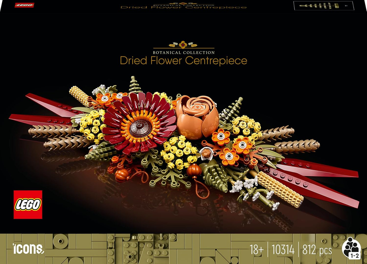 LEGO Icons Dried Flower Centrepiece 10314 Building Kit (812 Pieces)- Botonical Collection
