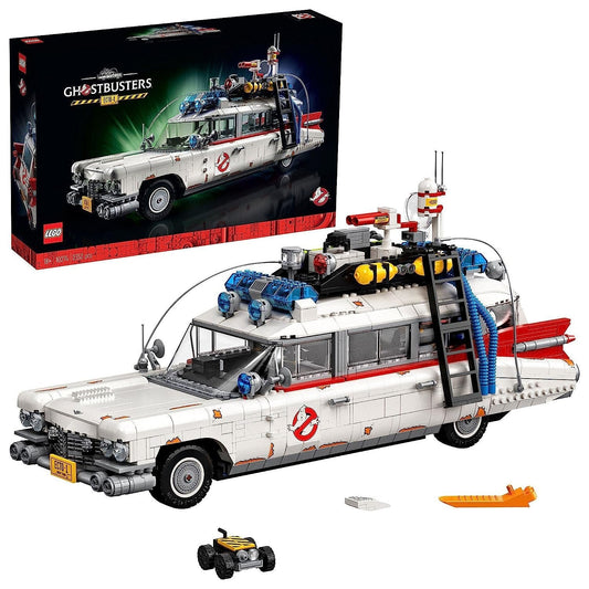 LEGO 10274 Ghostbusters ECTO-1 model showcasing a detailed replica of the iconic vehicle with functional features.​