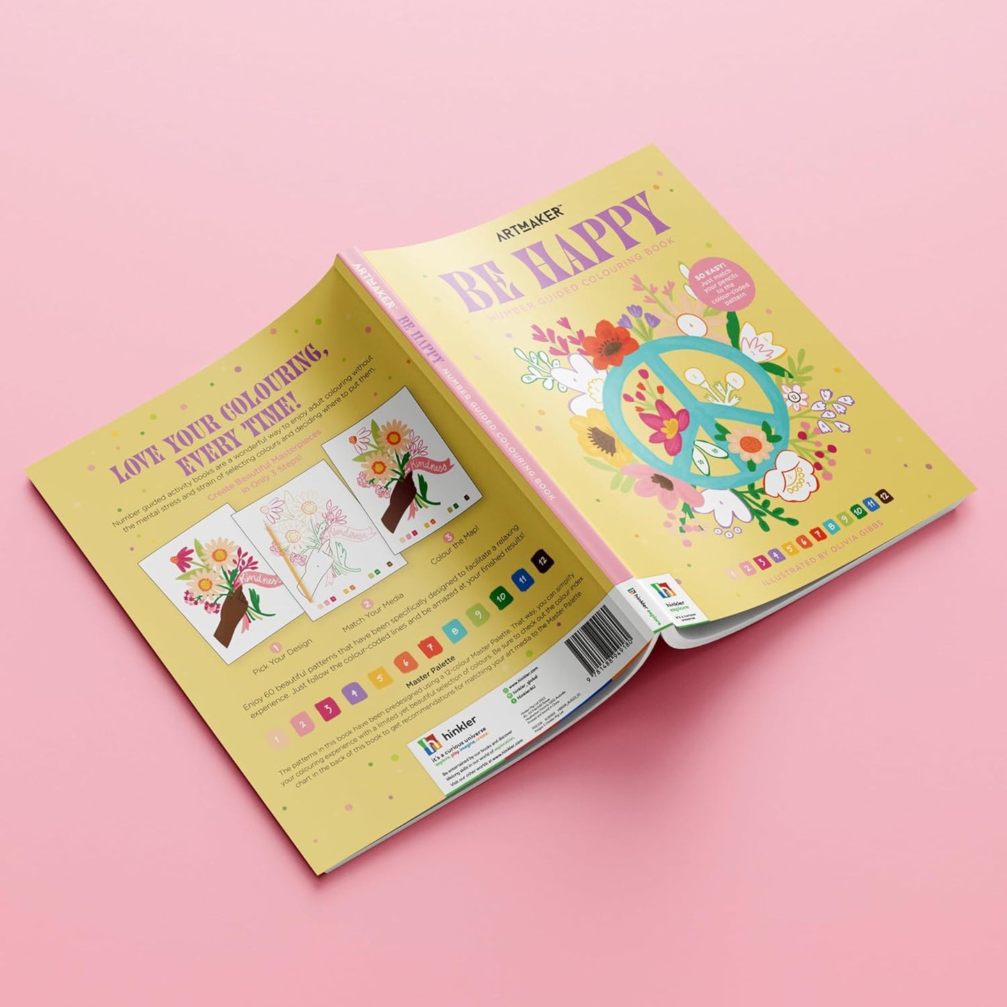 Number Guided Colouring Book: Be Happy – Color Your Way to Joy! (By Hinkler)