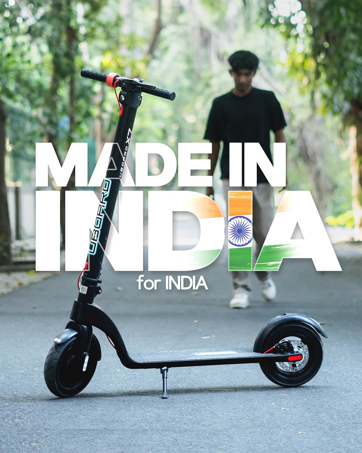 UBOARD X7 Electric Scooter – 25Km Range, Foldable, Lightweight Ride for Adults (Silver)