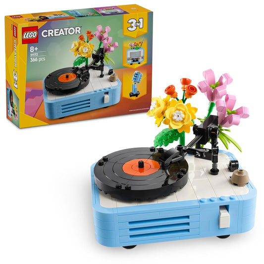LEGO Creator 3in1 Record Player with Flowers Music Set 31172 Building Blocks Toys for 8+ Gift for Boys and Girls