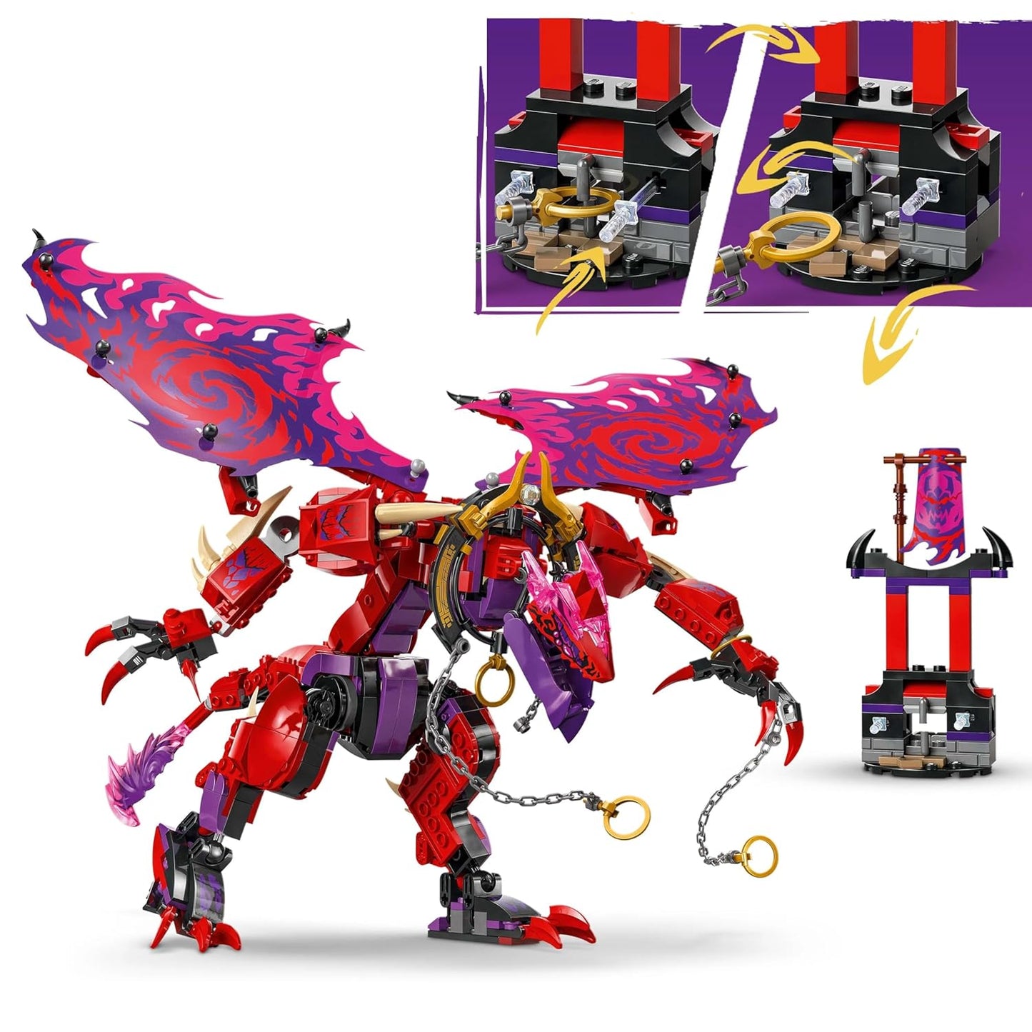 LEGO NINJAGO Thunderfang Dragon of Chaos Ninja Toy Set 71832 Building Blocks Toys for 8+ Gift for Boys and Girls
