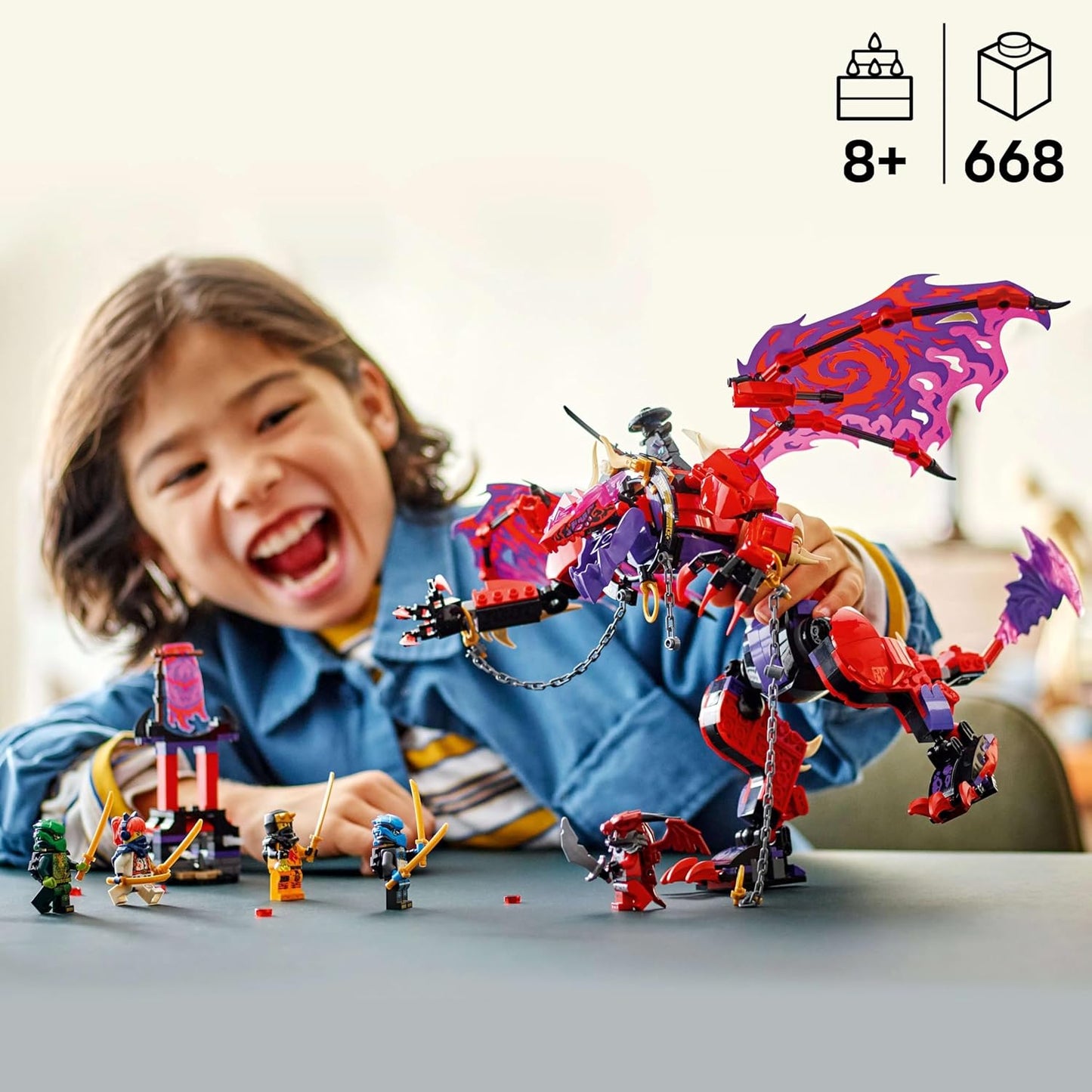 LEGO NINJAGO Thunderfang Dragon of Chaos Ninja Toy Set 71832 Building Blocks Toys for 8+ Gift for Boys and Girls