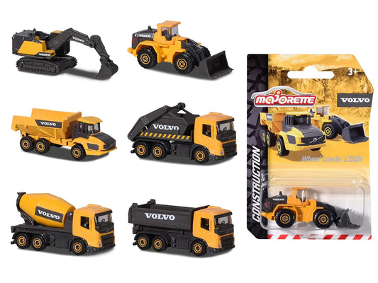 Majorette Volvo Construction Series – Pack of 6 Die-Cast Vehicle Playset with Realistic Construction Vehicles for Kids & Collectors
