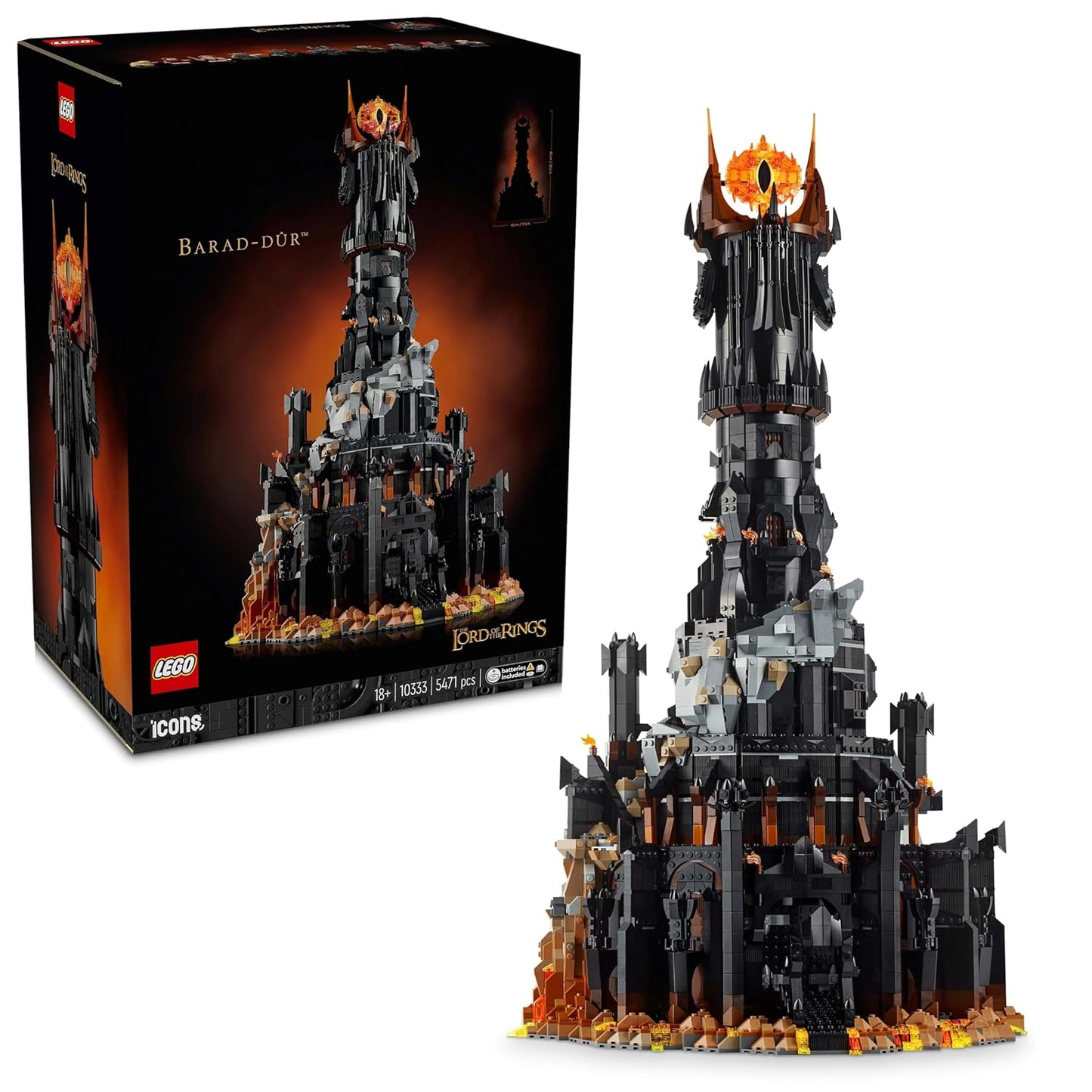 LEGO Icons The Lord of The Rings: Barad-dûr 10333 Building Set for Adults (18+) – The Dark Tower of Mordor