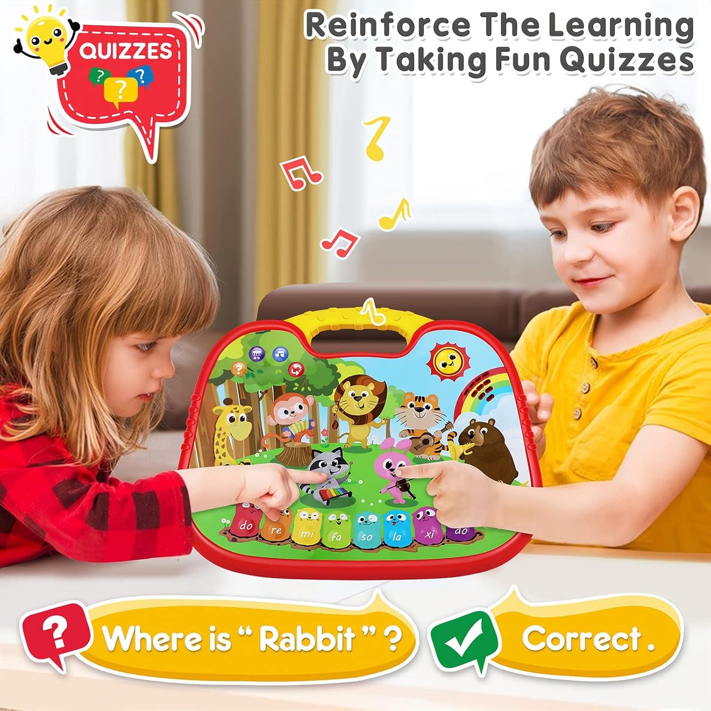 FiveStar Infant Animal Reading Piano – Interactive Baby Toy with Lights, Sounds & 3 Learning Modes | Educational Gift for Toddlers