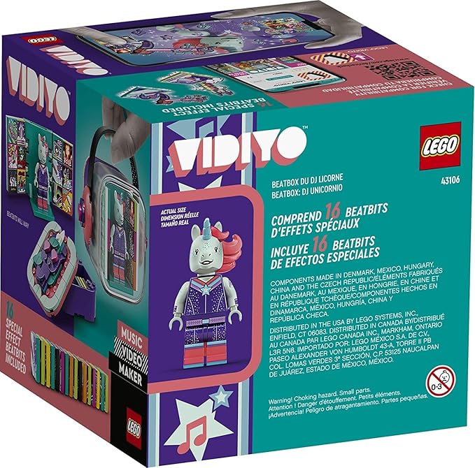 (Box Damage) Lego VIDIYO Unicorn DJ Beatbox 43106 Building Kit with Minifigure; Creative Kids Will Love Producing Music Videos Full of Songs, Dance Moves and Special Effects, New 2021 (84 Pieces)